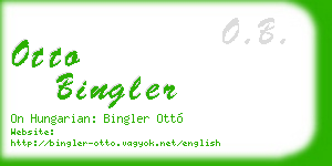 otto bingler business card